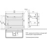 Тумба LEMARK BUNO 100 см под раковину, подвесная/напольная, 2 ящика, белый глянец LM04B100T